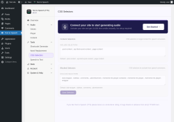 Page screenshot: Text to Speech &rarr; CSS Selectors