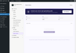 Page screenshot: Text to Speech &rarr; Audio Library