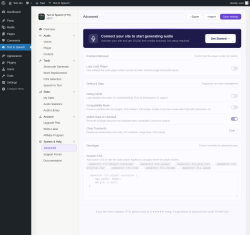 Page screenshot: Text to Speech &rarr; Advanced