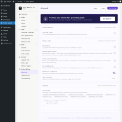 Page screenshot: Text to Speech &rarr; Advanced