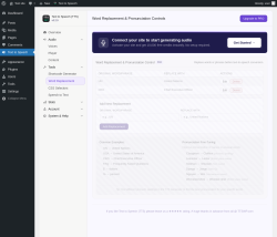 Page screenshot: Text to Speech &rarr; Word Replacement