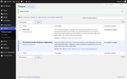 Page screenshot: Plugins &lsaquo; Test site &mdash; WordPress