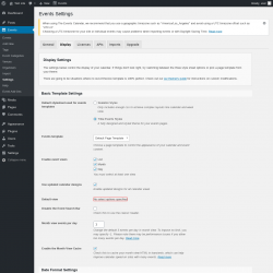 Page screenshot: Events → Settings → Display