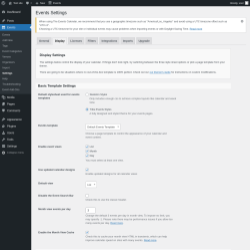 Page screenshot: Events → Settings → Display