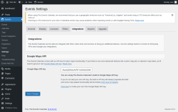 Page screenshot: Events → Settings → Integrations