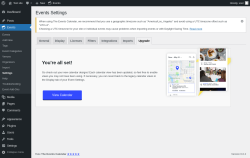 Page screenshot: Events → Settings → Upgrade