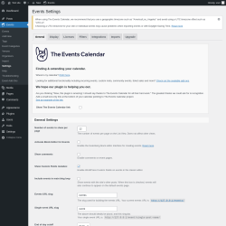 Page screenshot: Events → Settings