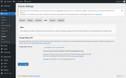 Page screenshot: Events → Settings → APIs