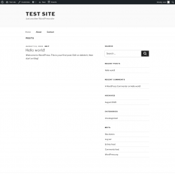 Page screenshot: Test site – Just another WordPress site