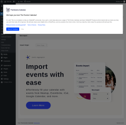 Page screenshot: Events → Import