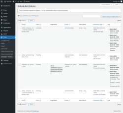 Page screenshot: Tools → Scheduled Actions