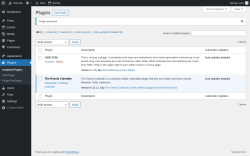 Page screenshot: Plugins ‹ Test site — WordPress