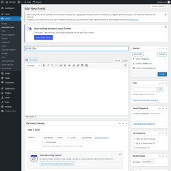 Page screenshot: Events → Add New Event