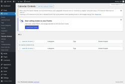 Page screenshot: Events → Calendar Embeds