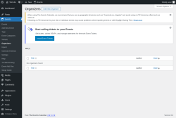 Page screenshot: Events &rarr; Organizers