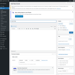 Page screenshot: Events &rarr; Add New Event