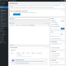 Page screenshot: Events &rarr; Add New Event