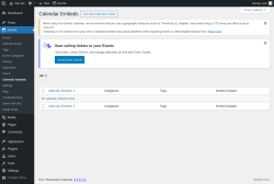 Page screenshot: Events &rarr; Calendar Embeds