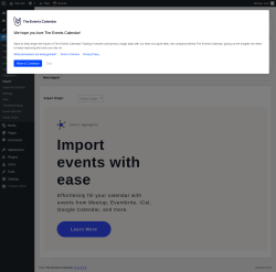 Page screenshot: Events &rarr; Import
