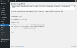 Page screenshot: Settings &rarr; Liquid Web Products