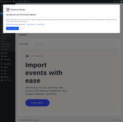 Page screenshot: Events &rarr; Import