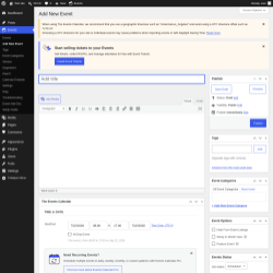 Page screenshot: Events &rarr; Add New Event
