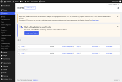 Page screenshot: Events
