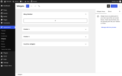 Page screenshot: Widgets &lsaquo; Test site &mdash; WordPress