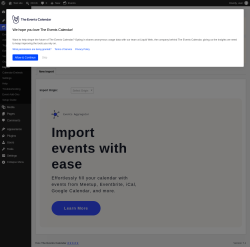 Page screenshot: Events &rarr; Import