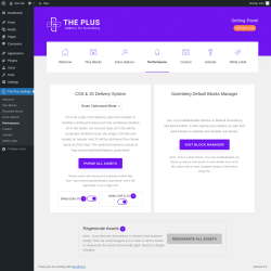 Page screenshot: The Plus Settings → Performance