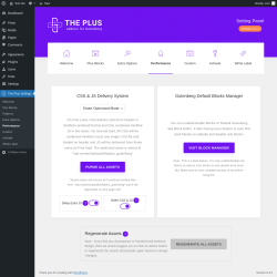 Page screenshot: The Plus Settings → Performance
