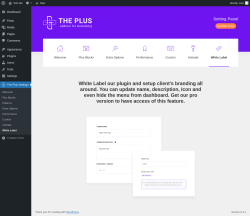 Page screenshot: The Plus Settings → White Label