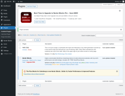Page screenshot: Plugins ‹ Test site — WordPress