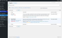 Page screenshot: Plugins ‹ Test site — WordPress