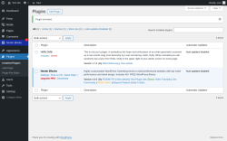 Page screenshot: Plugins ‹ Test site — WordPress