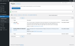 Page screenshot: Plugins ‹ Test site — WordPress