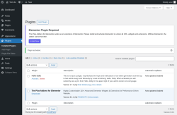 Page screenshot: Plugins ‹ Test site — WordPress