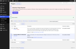 Page screenshot: Plugins &lsaquo; Test site &mdash; WordPress