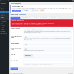 Page screenshot: The Post Grid &rarr; Settings