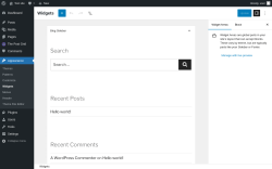 Page screenshot: Widgets &lsaquo; Test site &mdash; WordPress