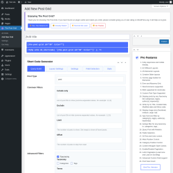 Page screenshot: The Post Grid &rarr; Add New Grid