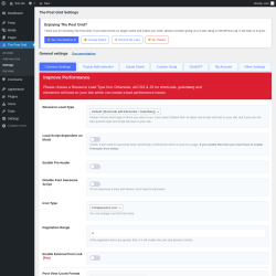 Page screenshot: Settings &lsaquo; Test site &mdash; WordPress