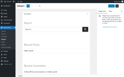 Page screenshot: Widgets &lsaquo; Test site &mdash; WordPress