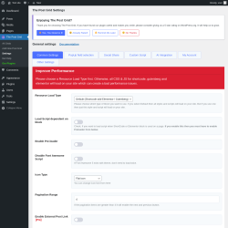 Page screenshot: The Post Grid &rarr; Settings