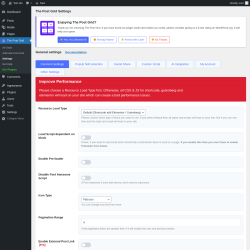 Page screenshot: The Post Grid → Settings