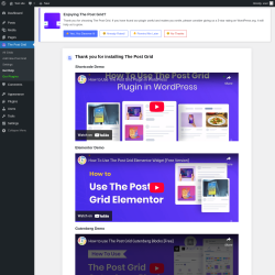 Page screenshot: The Post Grid → Get Help