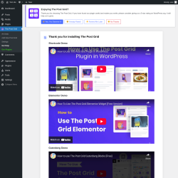 Page screenshot: The Post Grid → Get Help