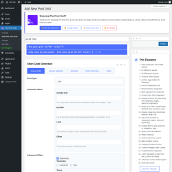Page screenshot: The Post Grid &rarr; Add New Post Grid