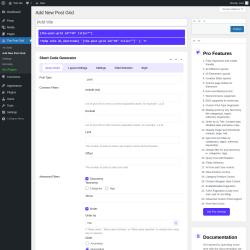 Page screenshot: The Post Grid &rarr; Add New Post Grid