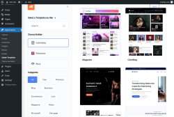 Page screenshot: Appearance → Starter Templates